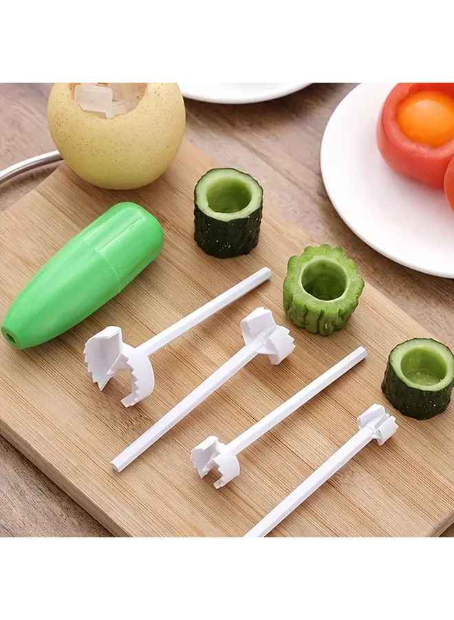 Multicolor 5 Piece Vegetable Pitting Tool Set for Removing Cores from Fruits and Vegetables - Image 2