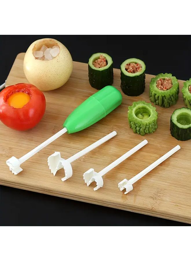 Multicolor 5 Piece Vegetable Pitting Tool Set for Removing Cores from Fruits and Vegetables - Image 1