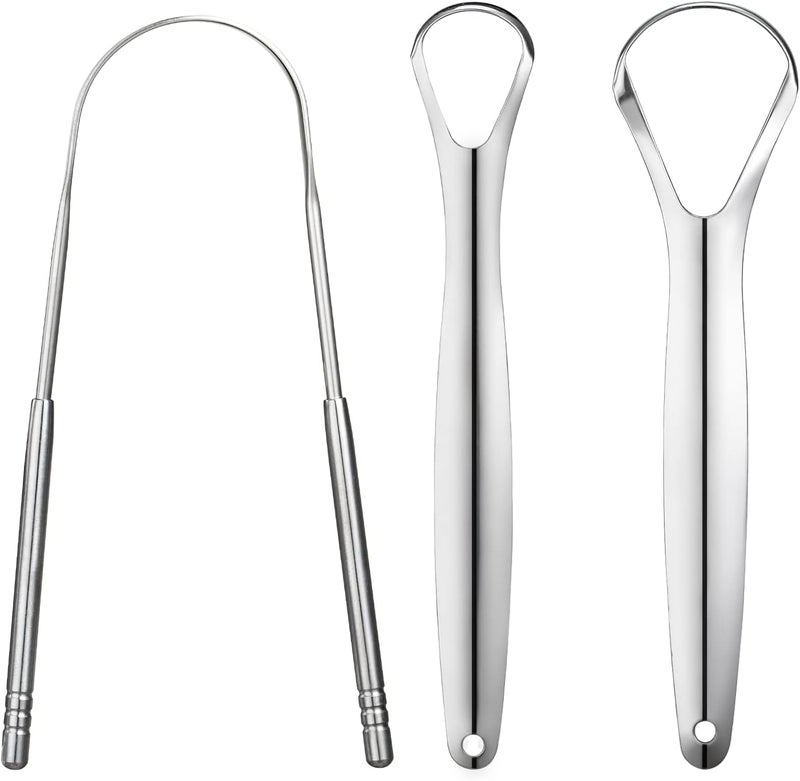 YLYL 3 PCS Metal Tongue Scraper, Tongue Scrapers for Adults, Stainless Steel Tounge Scrappers, Tounge Scraper, Portable Tongue Scrappers - Image 1