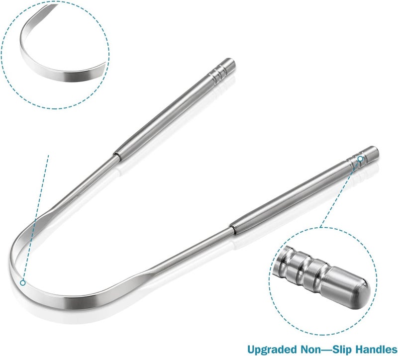 YLYL 3 PCS Metal Tongue Scraper, Tongue Scrapers for Adults, Stainless Steel Tounge Scrappers, Tounge Scraper, Portable Tongue Scrappers - Image 3
