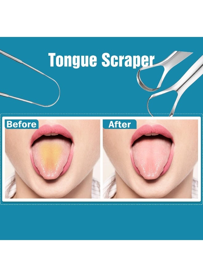 YLYL 3 PCS Metal Tongue Scraper, Tongue Scrapers for Adults, Stainless Steel Tounge Scrappers, Tounge Scraper, Portable Tongue Scrappers - Image 4