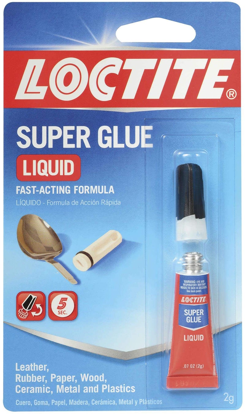 Loctite Super Glue Liquid, Clear, 0.07 fl oz Tube, 1 Pack - Superglue for Plastic, Wood, Metal, Crafts & Repair, Cyanoacrylate Adhesive Instant Glue, Quick Dry