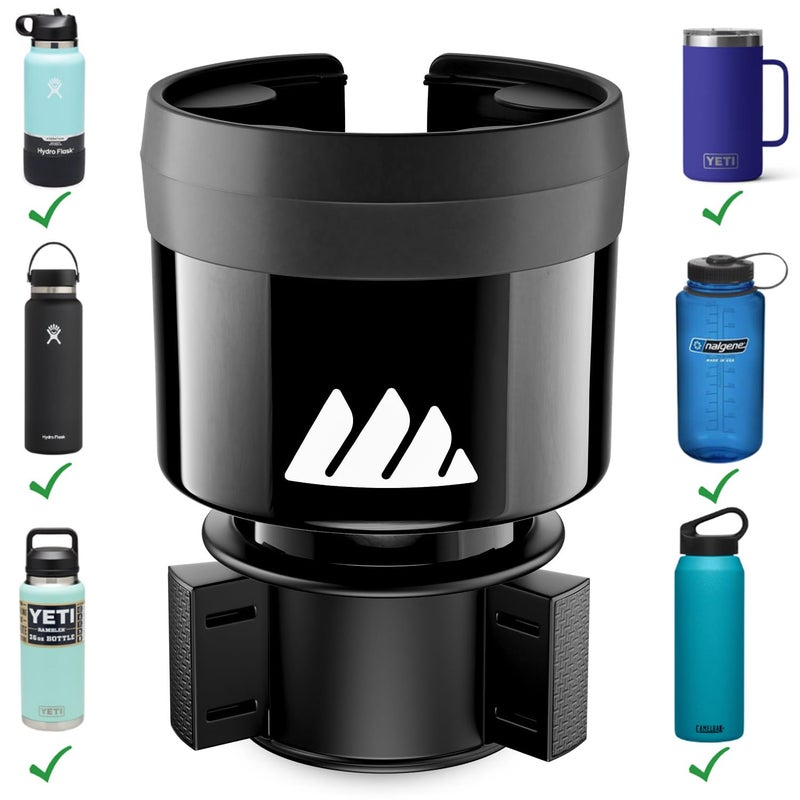 Integral Hydro Expander - Car Cup Holder Expander Organizer with Adjustable Base - Rubber Tabs Hold Most 32 - 40 oz Bottles and Large Cups - Image 1