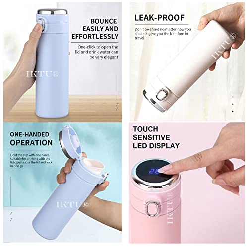 IKTU Vacuum Insulated Water Bottle with LED Temperature Display SUS304 Stainless Steel Flask (Black, 420 ML) - Image 5