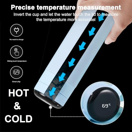 IKTU Vacuum Insulated Water Bottle with LED Temperature Display SUS304 Stainless Steel Flask (Black, 420 ML) - Image 2