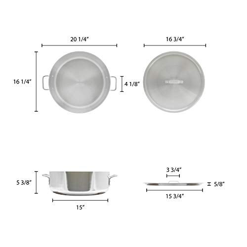 Thunder Group 20 Quart Aluminum Braiser with Lid - Image 2