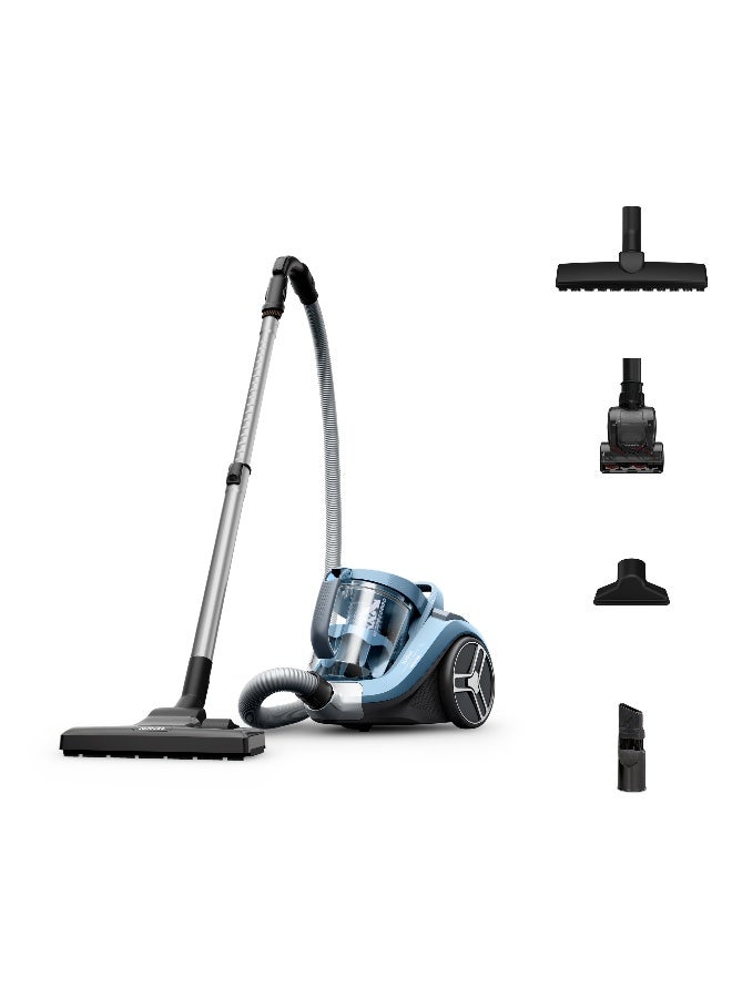 Tefal Compact Power XXL Bagless Vacuum Cleaner | Animal Kit | 900 W | Max Low Consumption Motor | Advanced 3-Level Cyclonic Filtration | Aqua & Gray | 2 Years Warranty | TW4B71HA 2.5 L 900 W TW4B71HA Aqua/Gray - Image 1
