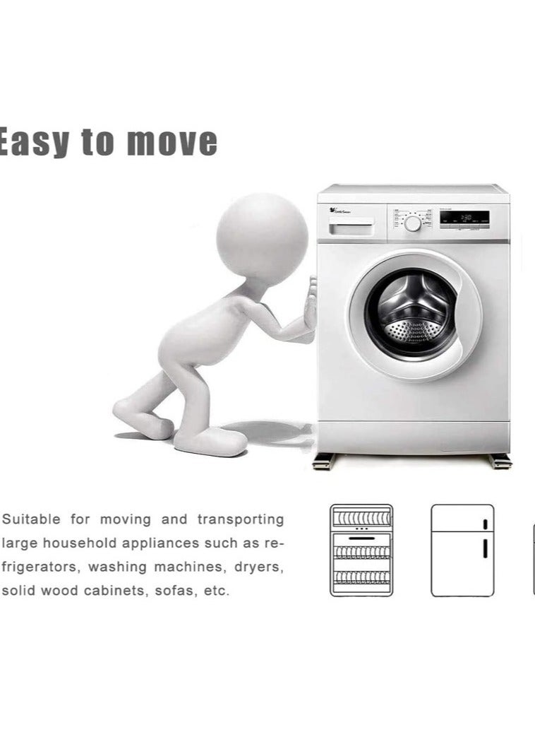 حامل ثلاجة - قاعدة غسالة متحركة متعددة الاستخدامات، قابلة للتعديل والتحريك مع عجلات، مثالية للثلاجات والغسالات والمجففات، قاعدة بعجلات دوارة قابلة للتمدد، قاعدة معدنية شديدة التحمل، حامل قاعدة للأثاث والأجهزة الثقيلة، مناسب لثلاجات باب واحد وباب مزدوج، دعامة تثبيت مع فرامل للتحكم، ، قاعدة غسالة أوتوماتيك، قاعدة غسالة فوق أوتوماتيك، قاعدة ثلاجة ، قاعده تلاجة  (اللوان متعددة) - Image 3