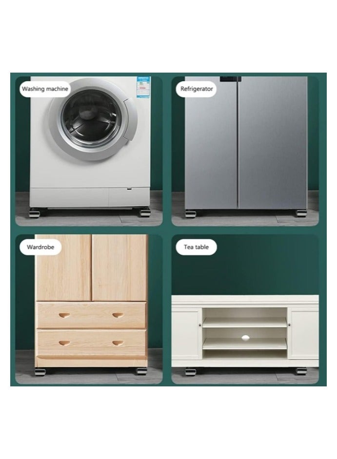 حامل ثلاجة - قاعدة غسالة متحركة متعددة الاستخدامات، قابلة للتعديل والتحريك مع عجلات، مثالية للثلاجات والغسالات والمجففات، قاعدة بعجلات دوارة قابلة للتمدد، قاعدة معدنية شديدة التحمل، حامل قاعدة للأثاث والأجهزة الثقيلة، مناسب لثلاجات باب واحد وباب مزدوج، دعامة تثبيت مع فرامل للتحكم، ، قاعدة غسالة أوتوماتيك، قاعدة غسالة فوق أوتوماتيك، قاعدة ثلاجة ، قاعده تلاجة  (اللوان متعددة) - Image 5