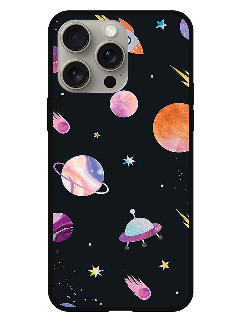 Theodor Protective Case Anti Scratch Shock Proof Bumper Cover For iPhone 15 Pro Planets Pattern - Image 1