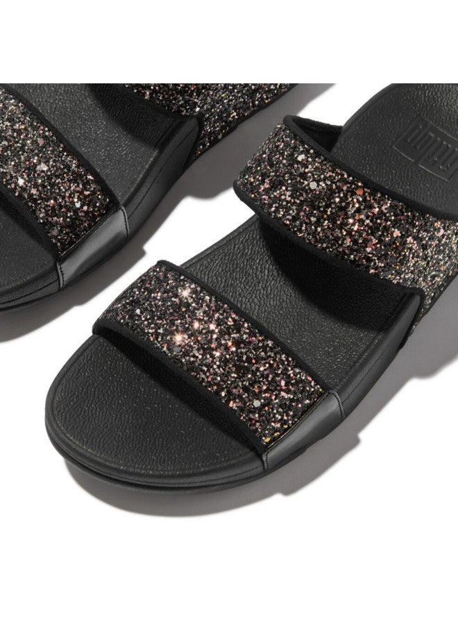FitFlop 049-843 شريحة فيتفلوب للسيدات لولو متعددة الألوان مع لمعة JE5-C55 أسود - Image 3