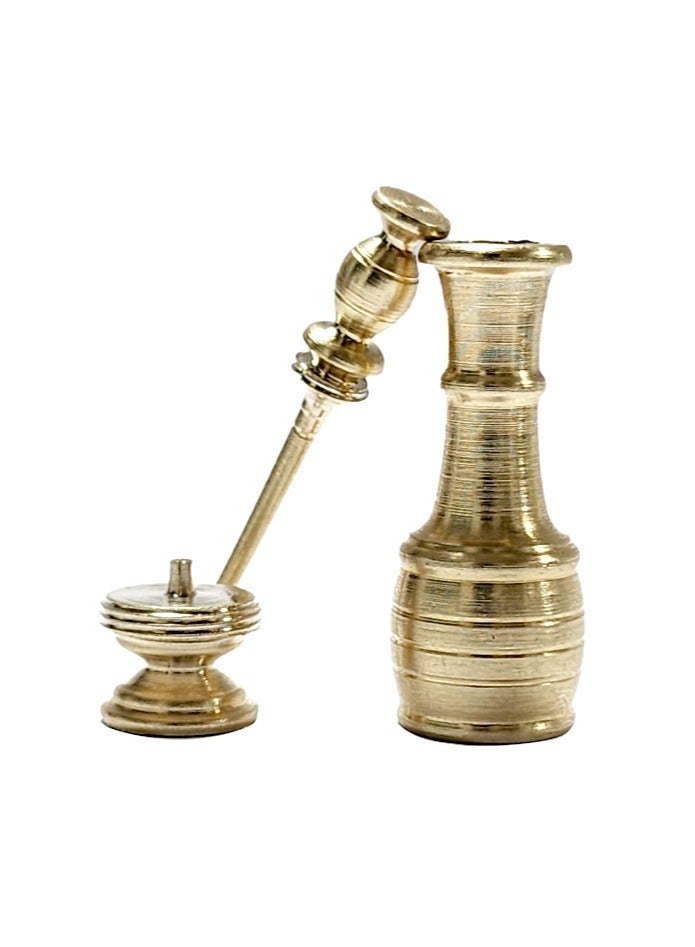 كلينز كحل حجري (الإثميد) طبيعي ونقي 100% + مكحلة نحاسية ذهبي - نصف تولة - Image 4