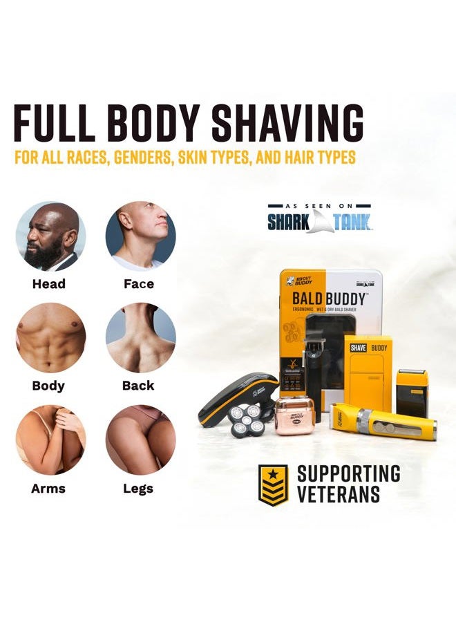 The Cut Buddy رأس ماكينة حلاقة بديل، رأس دوار عالمي رطب وجاف 5 شفرات للشعر الخشن، الرأس، الوجه، الجسم، الذراعين، الساقين، الظهر، الصدر، 1 وحدة - Image 3