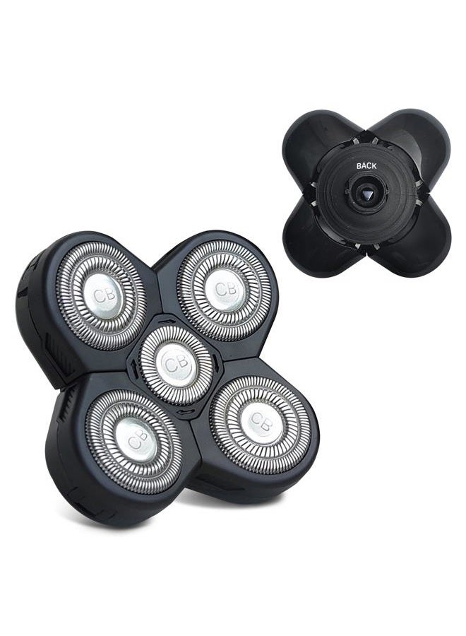 The Cut Buddy رأس ماكينة حلاقة بديل، رأس دوار عالمي رطب وجاف 5 شفرات للشعر الخشن، الرأس، الوجه، الجسم، الذراعين، الساقين، الظهر، الصدر، 1 وحدة - Image 1