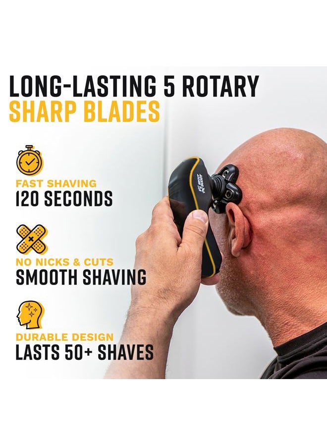 The Cut Buddy رأس ماكينة حلاقة بديل، رأس دوار عالمي رطب وجاف 5 شفرات للشعر الخشن، الرأس، الوجه، الجسم، الذراعين، الساقين، الظهر، الصدر، 1 وحدة - Image 4