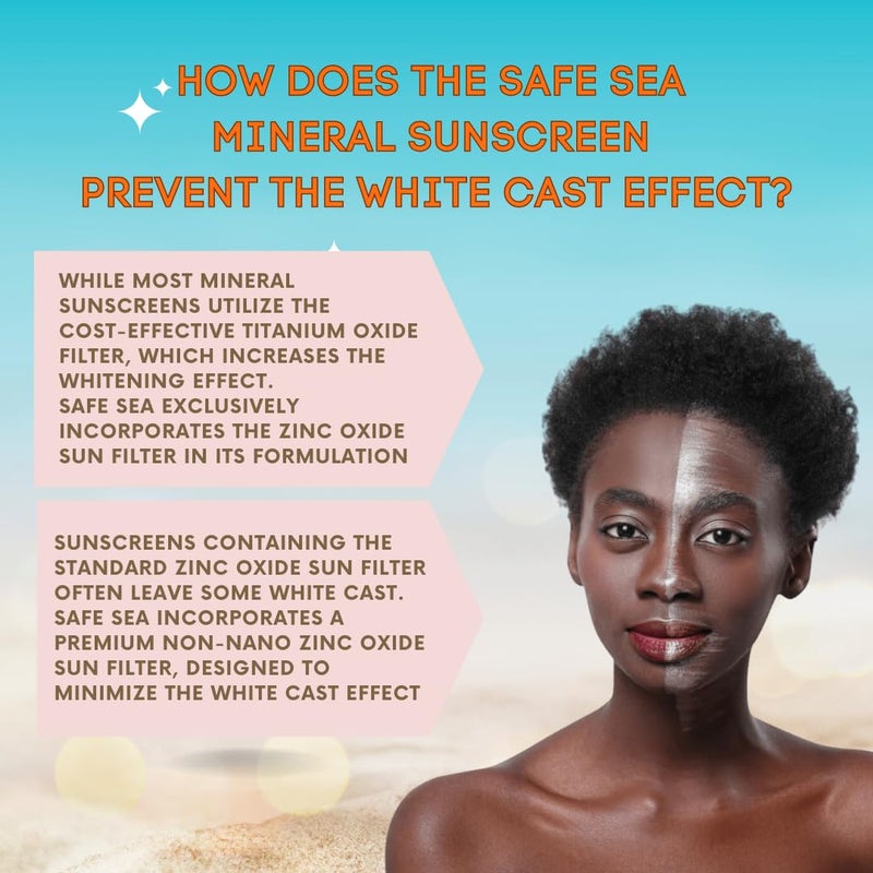 Safe Sea Zinc Oxide Sunscreen SPF30 | Clear Mineral Face And Body Reef Safe Sunscreen Without White Cast | Anti-Jellyfish Sting Protective Lotion | 3.4Oz (100ml) (1 Pack) - Image 3