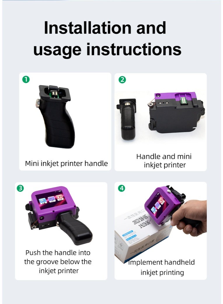 Mini Handheld Inkjet Printer, Portable Production Date, QR Code & Logo Printing Machine, Compact and Smart Coding Machine for Barcodes, Text, Numbers & Symbols  - Image 5