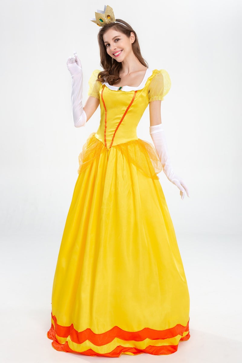 2024 New Marie Antoinette Pink Princess Gown Yellow (headdress + skirt + gloves