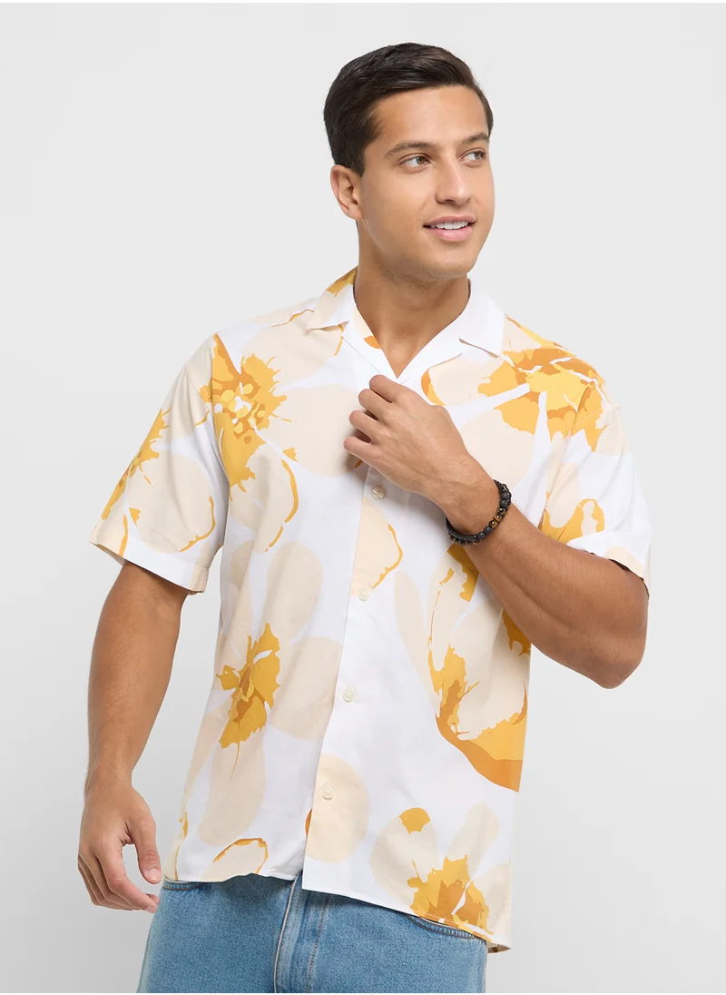 JACK & JONES Floral Print Regular Fit Shirt