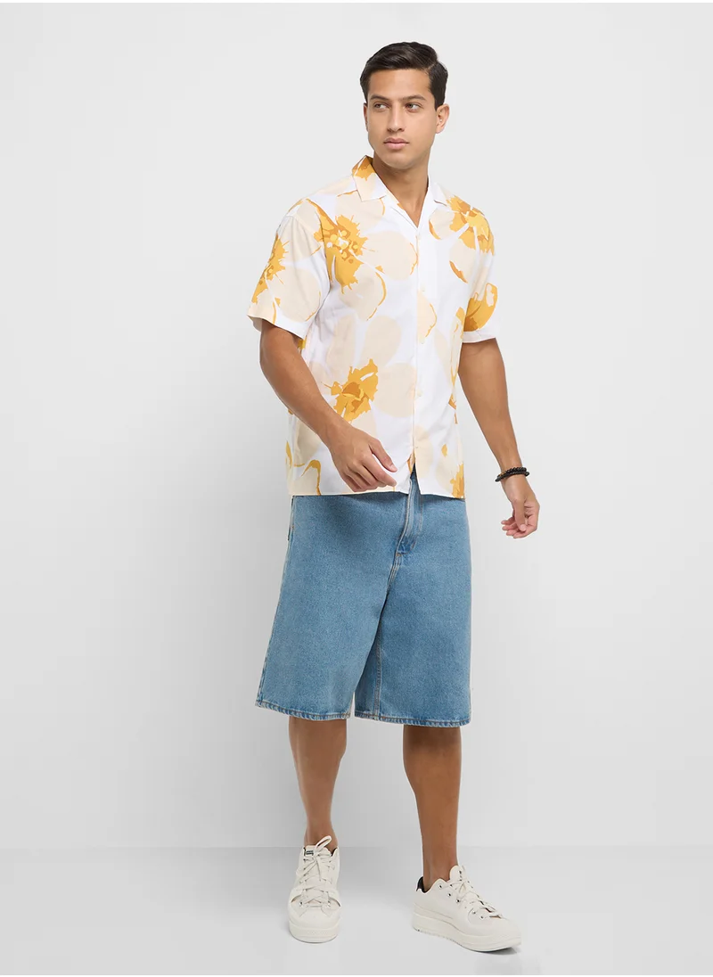 JACK & JONES Floral Print Regular Fit Shirt