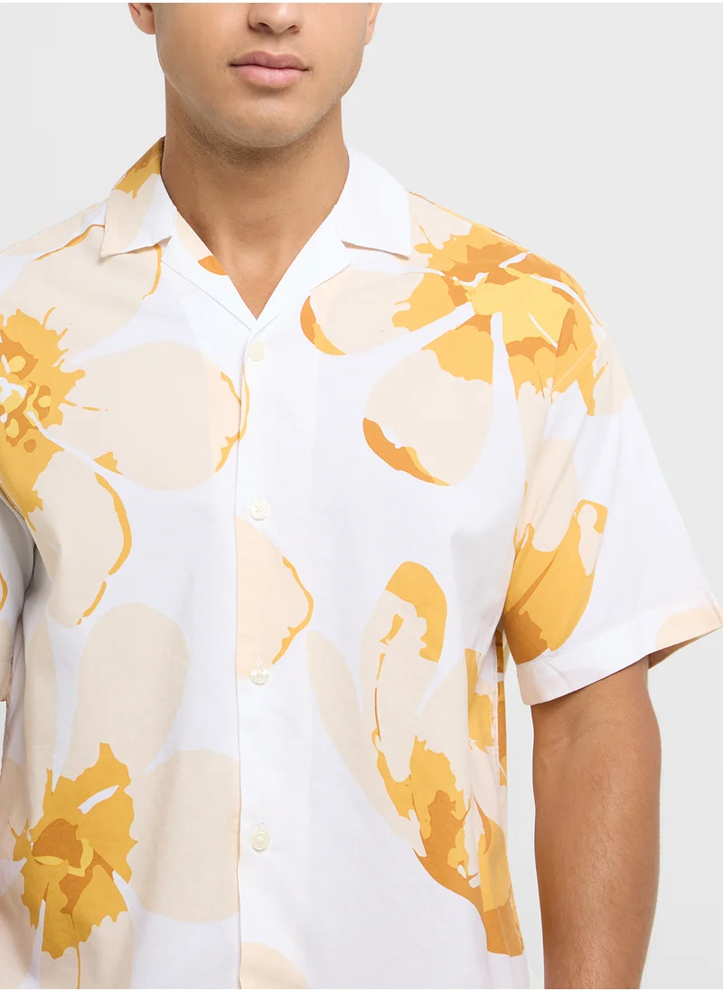 JACK & JONES Floral Print Regular Fit Shirt