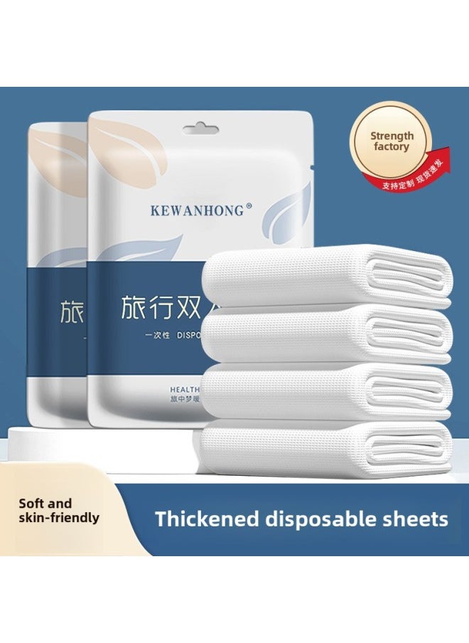 Generic Disposable Bed Sheet Four-piece Set Hotel Bed Sheet Quilt Cover Travel Disposable Supplies Travel Quilt Cover Pillowcase Three-piece Set-Color:Single Three-piece Set  - Image 1