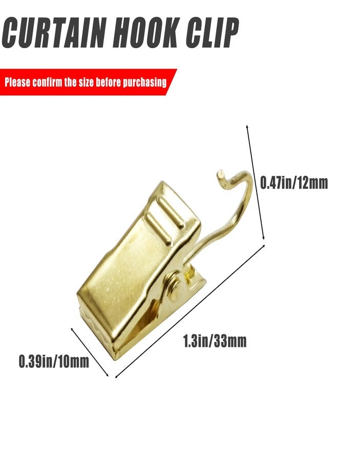 ERDANER Metal Hook Curtain Clips, 40Pcs Curtain Photo Clips with Hooks for Home Decor, Photo, Craft Display (Gold) - Image 2