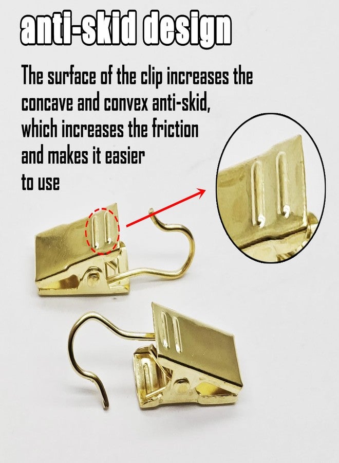 ERDANER Metal Hook Curtain Clips, 40Pcs Curtain Photo Clips with Hooks for Home Decor, Photo, Craft Display (Gold) - Image 3