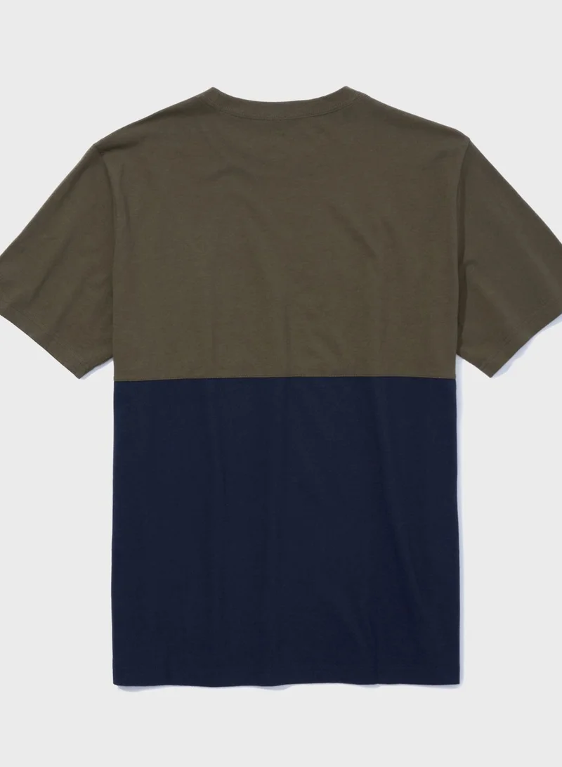 American Eagle Color Block Crew Neck T-Shirt