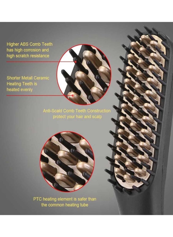 showkah® 2-in-1 Ionic Hair & Beard Straightener Comb – High Power Hot Air Brush with Fast Heating, Anti-Scald Technology, Dual Voltage, for Men & Women - Image 3
