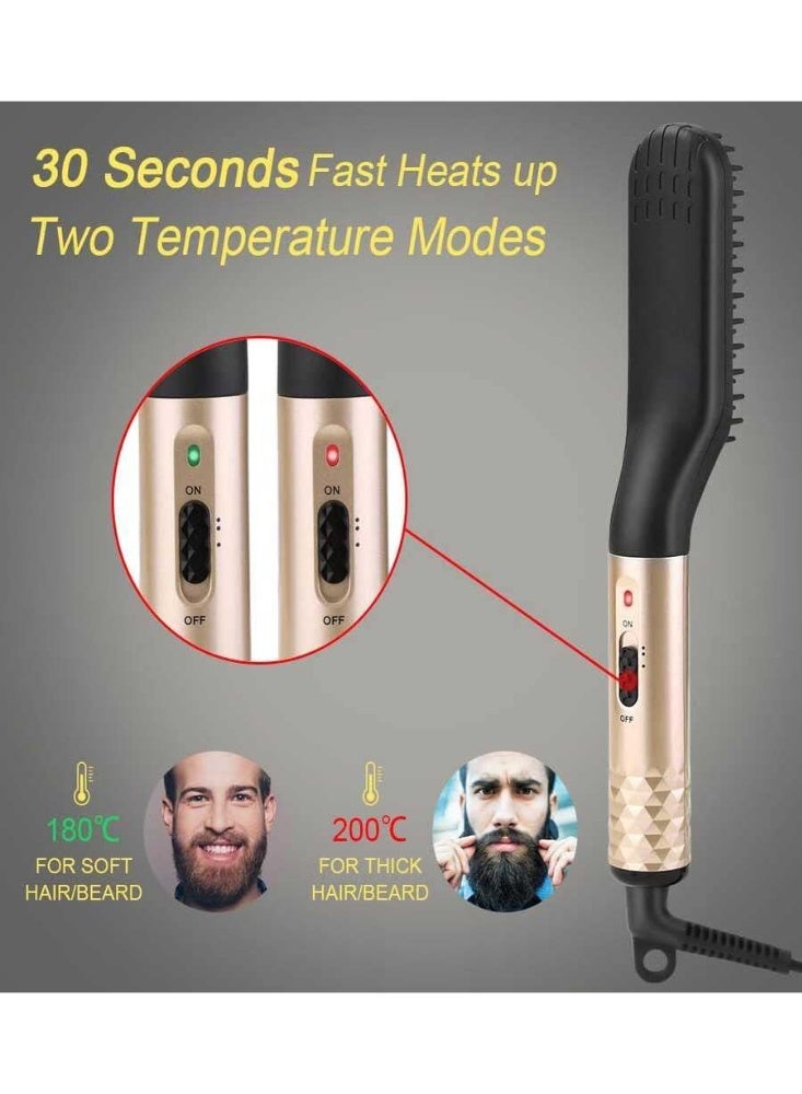showkah® 2-in-1 Ionic Hair & Beard Straightener Comb – High Power Hot Air Brush with Fast Heating, Anti-Scald Technology, Dual Voltage, for Men & Women - Image 2