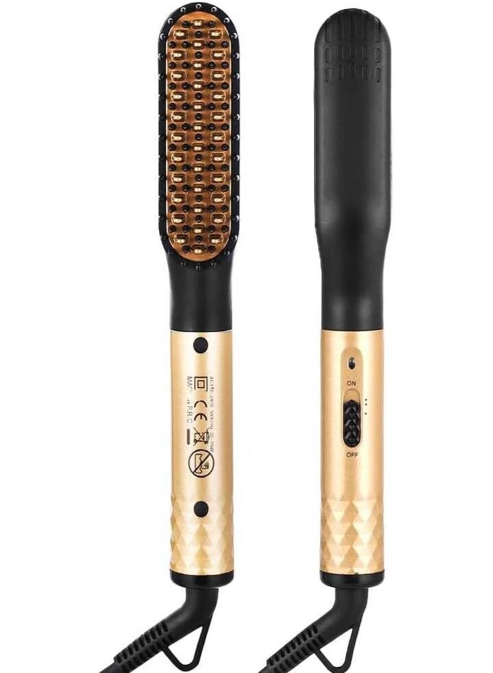 showkah® 2-in-1 Ionic Hair & Beard Straightener Comb – High Power Hot Air Brush with Fast Heating, Anti-Scald Technology, Dual Voltage, for Men & Women - Image 1