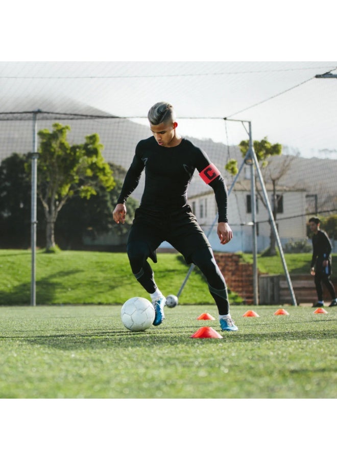 شارة قائد كرة القدم مرنة متعددة الألوان قابلة للتعديل للشباب والكبار، أحمر - Image 2