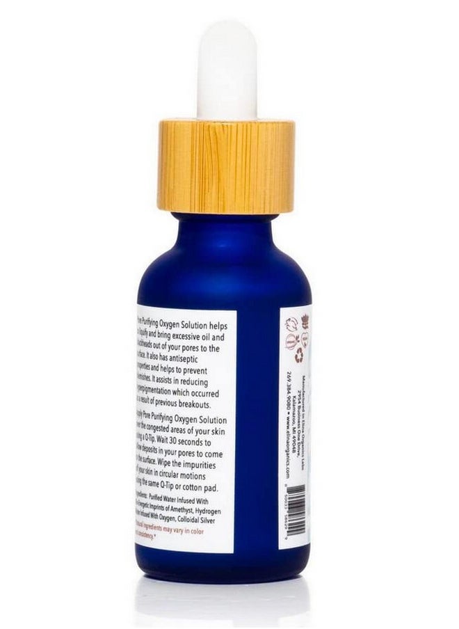 Elina Organics - Pore Purifying Oxygen Solution 1Oz Purified Water Infused With Bioenergetic Imprints Of Amethyst Hydrogen Water Infused With Oxygen Colloidal Silver Minimize Pores Reduce Acne - Image 1