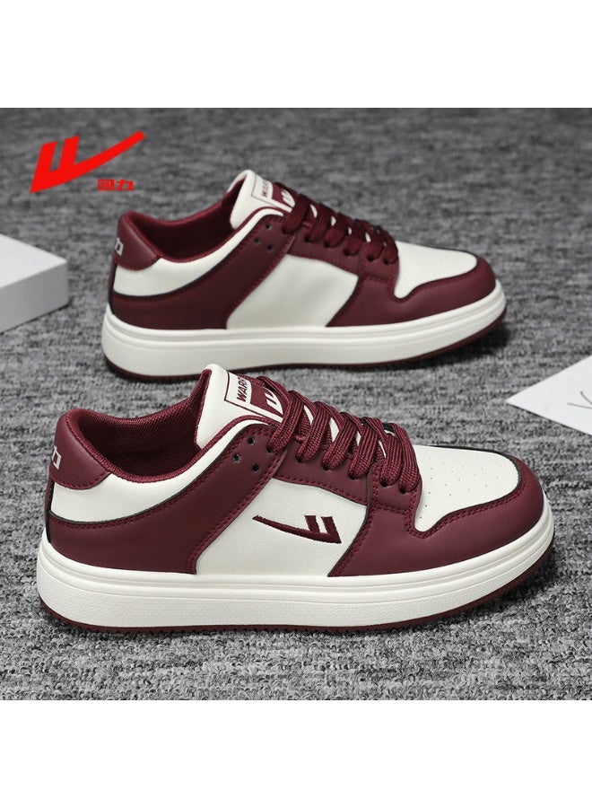 Warrior Unisex Couple's Retro Color-Block Board Shoes - Durable Leather & Comfortable Cushioning, Perfect Matching Sneakers for Couples