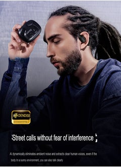 sanag C6 Open Ear Headphones, Comfortable And Durable Bluetooth Wireless Earbuds, Long Battery Life Waterproof Stylish Earphones For Work, Running, Cycling, (Black)  - Image 3