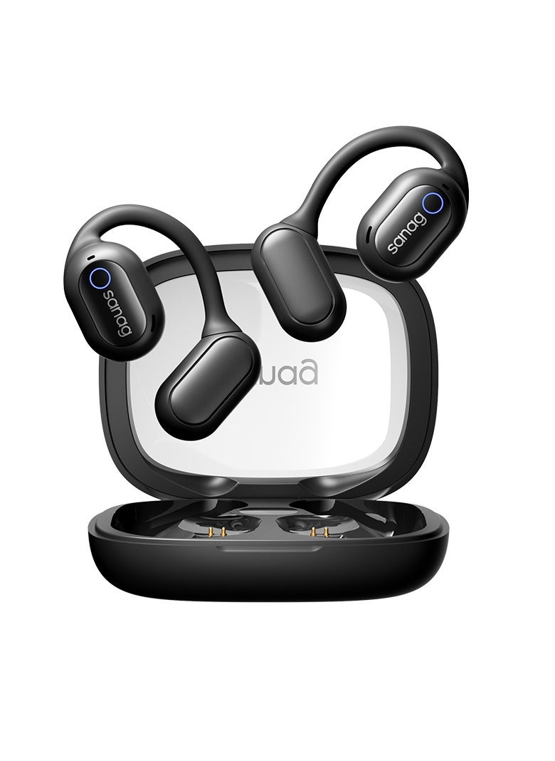 sanag C6 Open Ear Headphones, Comfortable And Durable Bluetooth Wireless Earbuds, Long Battery Life Waterproof Stylish Earphones For Work, Running, Cycling, (Black)  - Image 1
