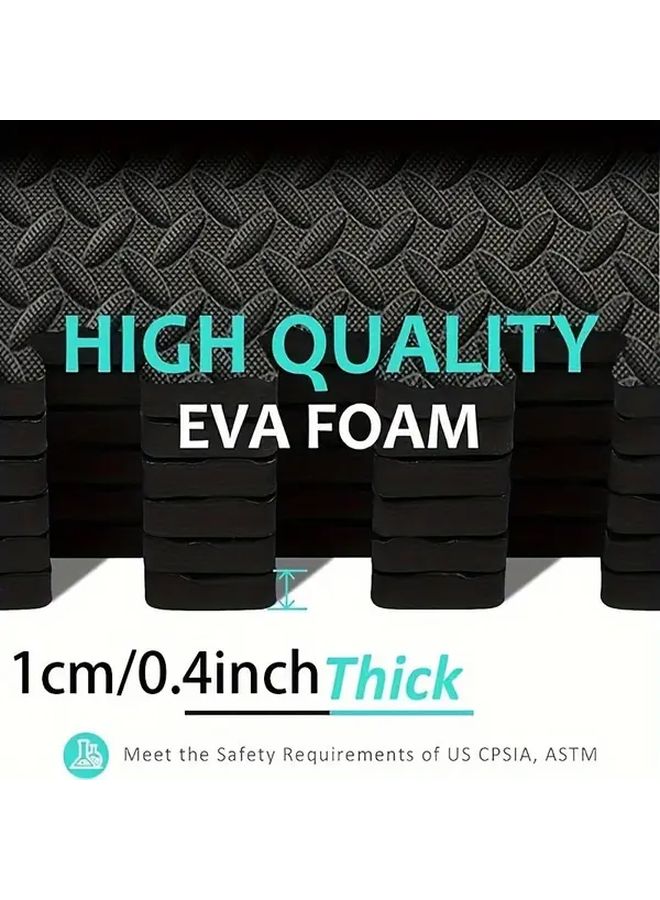 10pcs Black Interlocking Floor Mats Heavy Duty Thickened Foam Cushioning for Home Gym Yoga Play Area Non Slip Puzzle Tiles - Image 5