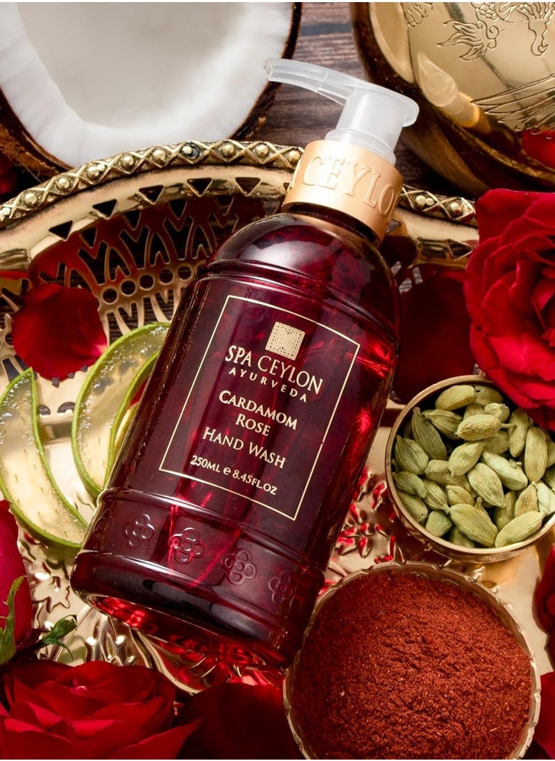 spa ceylon SPA CEYLON Cardamom Rose Hand Wash | Hydrating Liquid Hand Soap with Aloe Vera, Olive, and Coconut | Fragrant Pump Soap for All Skin Types  - Image 2