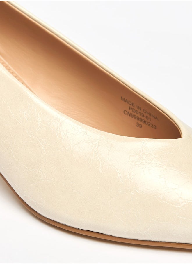 Celeste Women's Solid Slip-On Pumps with Cone Heels  - Image 4