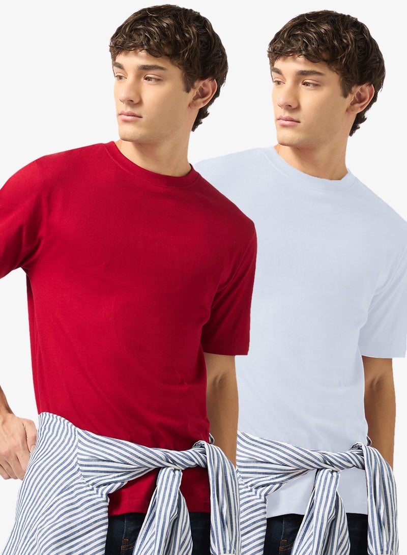 Seventy Five Basics Pack of 2 Regular Fit T-Shirt - Image 1