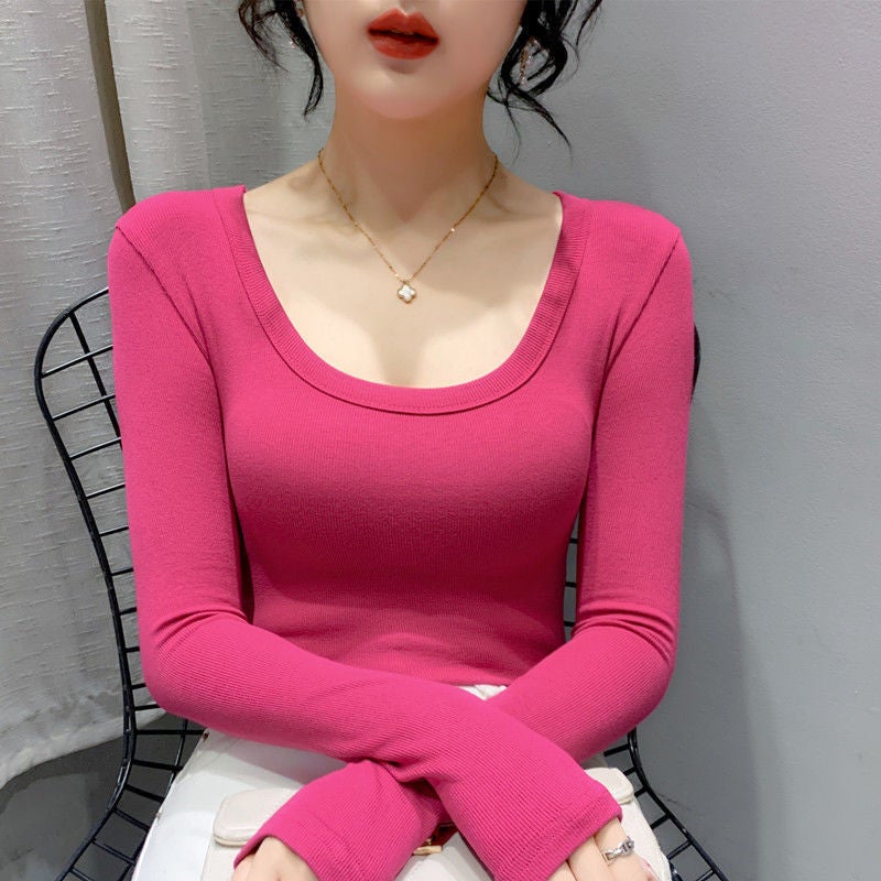 ملابس علوية Rose collar cotton ملابس أساسية الخريف مُلابِسٌ ضخمة للنساء - Image 1
