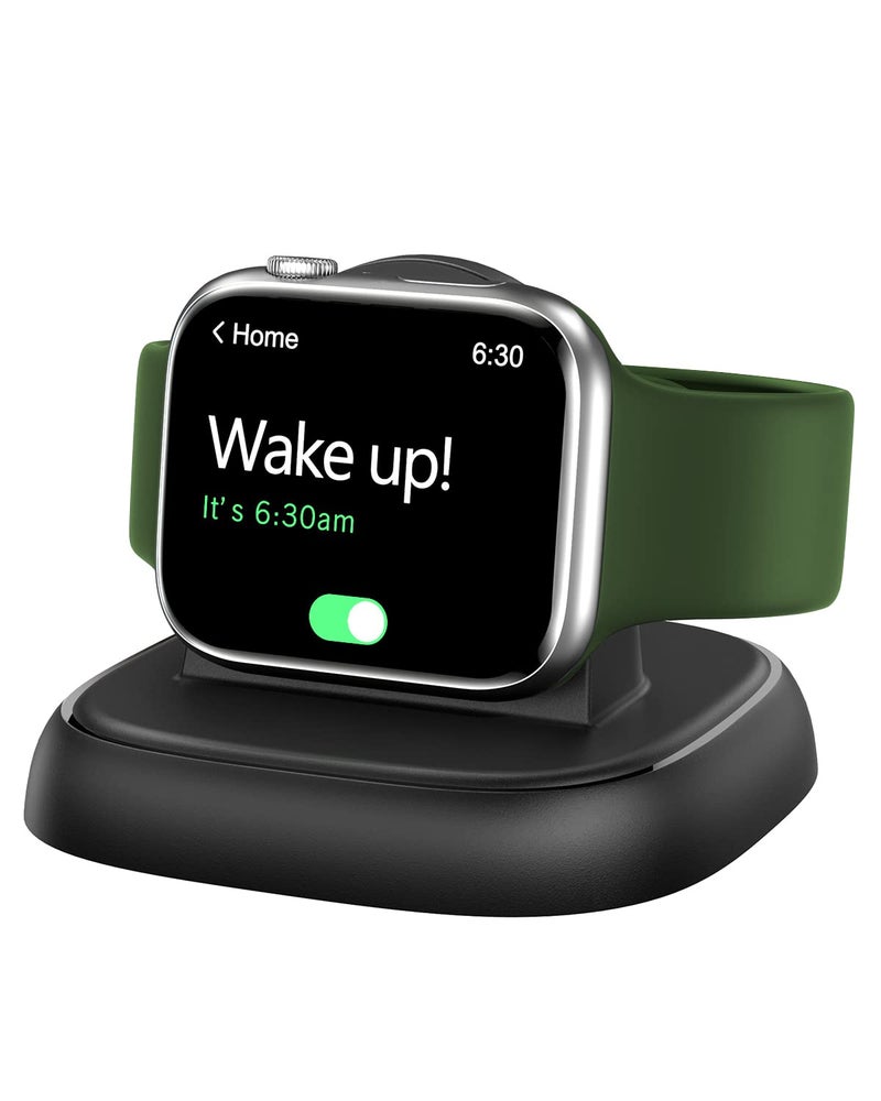 Newdery حامل شاحن NEWDERY لساعات آبل، شاحن ساعة محمول لـ iWatch مع كابل USB C، شحن سريع، محطة شحن لاسلكية لـ iWatch سلسلة 10/9/8/7/6/Ultra/5/3/2/SE، أسود - Image 1