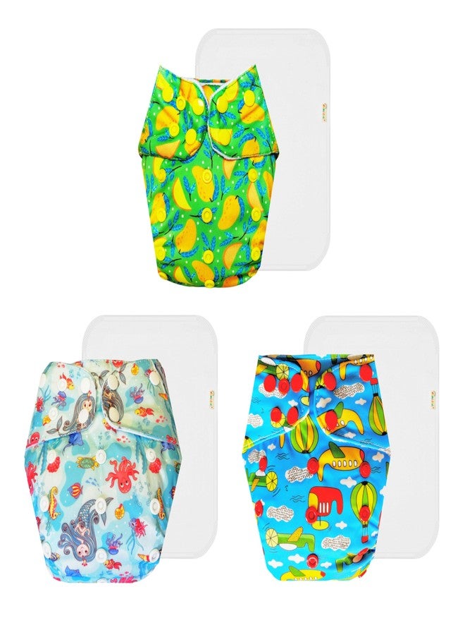 حفاضات قماشية فاخرة من دمبلدو مع حشوة قطنية (عبوة من 3) | شعور بالجفاف والراحة | قابلة لإعادة الاستخدام والغسل | سهلة التنظيف | مناسبة للارتداء طوال اليوم | من 3 أشهر إلى 3 سنوات | مناسبة للجنسين - Image 1