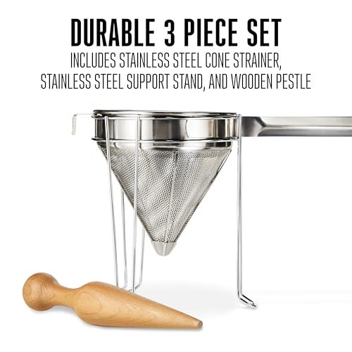 Weston Stainless Steel Cone and Pestle Set (83-3030-W), 2 Quart Capacity, Dishwasher Safe, 1.9-Liter, Silver - Image 2