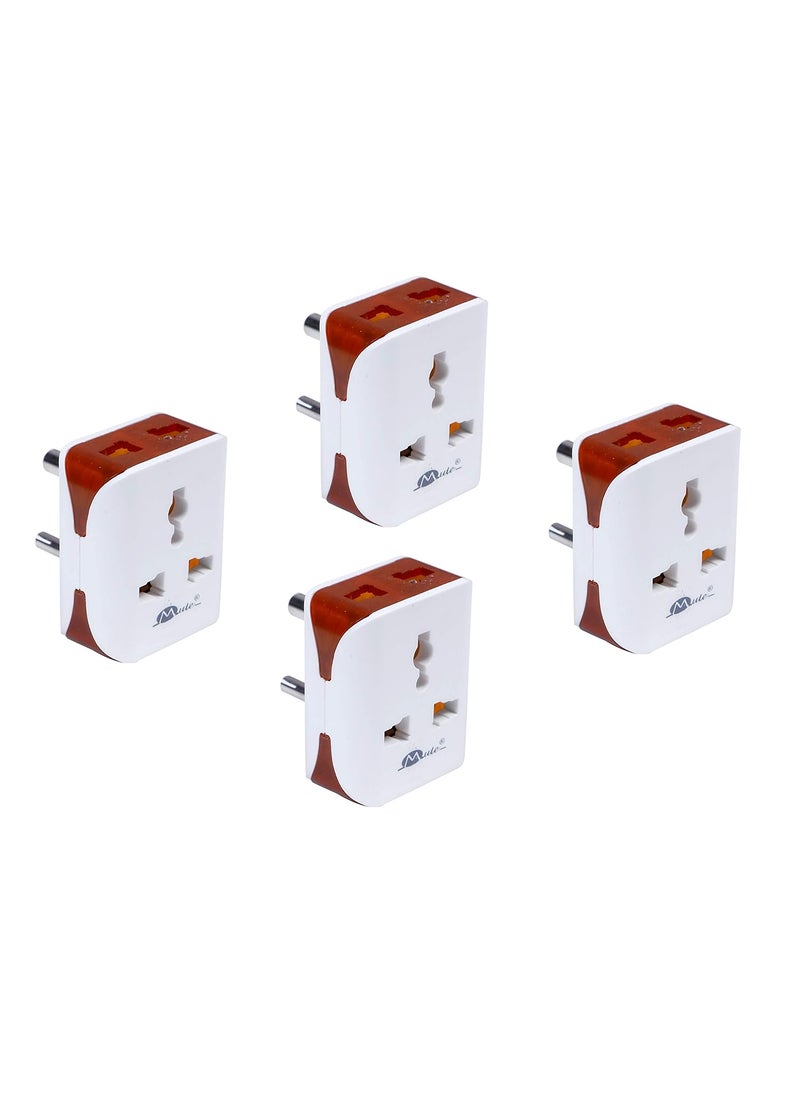 Mute Mute Universal Travel Electrical Multi Plug Adaptor Electrical Socket 6 Amp.(Pack of 4) 