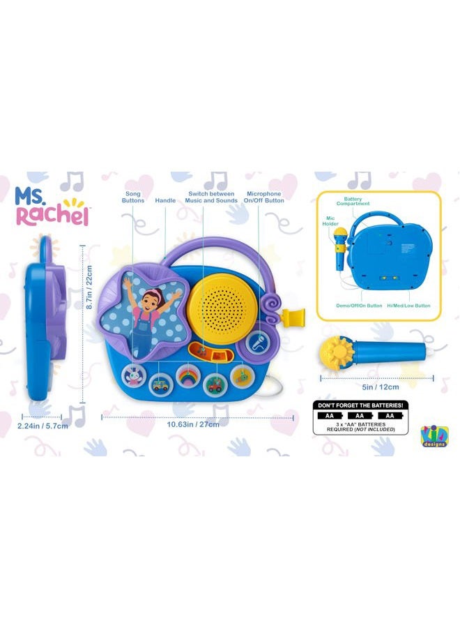 eKids Ms Rachel Karaoke Microphone with Boombox for Toddler Toys Fans, Kids Karaoke Machine with Built-In Music - Image 4
