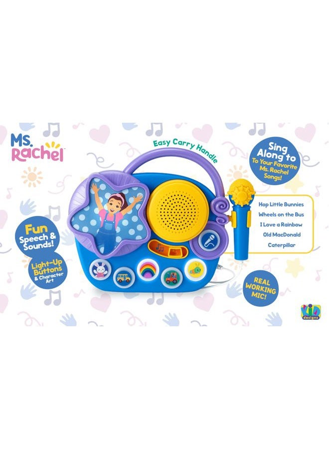 eKids Ms Rachel Karaoke Microphone with Boombox for Toddler Toys Fans, Kids Karaoke Machine with Built-In Music - Image 2