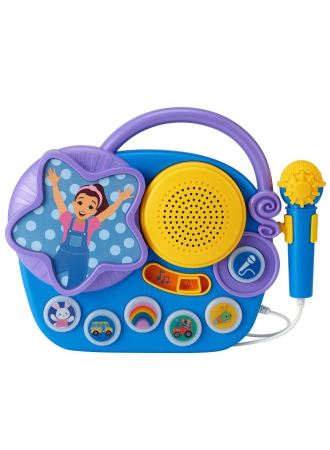 eKids Ms Rachel Karaoke Microphone with Boombox for Toddler Toys Fans, Kids Karaoke Machine with Built-In Music - Image 1