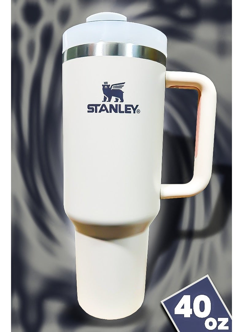 Stanley Stanley 40oz Tumbler Stainless Steel Travel Mug with Straw BPA Free Eco Friendly and Dishwasher Safe Built with Leakproof FlowState Lid and Double Wall Insulation Keeps Beverages Hot for 16 Hours and Cold for 24 Hours Slim Base Designed to Fit Most Car Cup Holders with Rugged Ergonomic Handle for Travel Work and Everyday Use  - Image 1